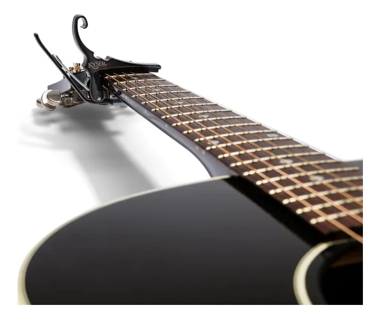 Capo Acust.t/pinza,KG6BCA,B.Chrome negro cromado Imp - Imagen 2