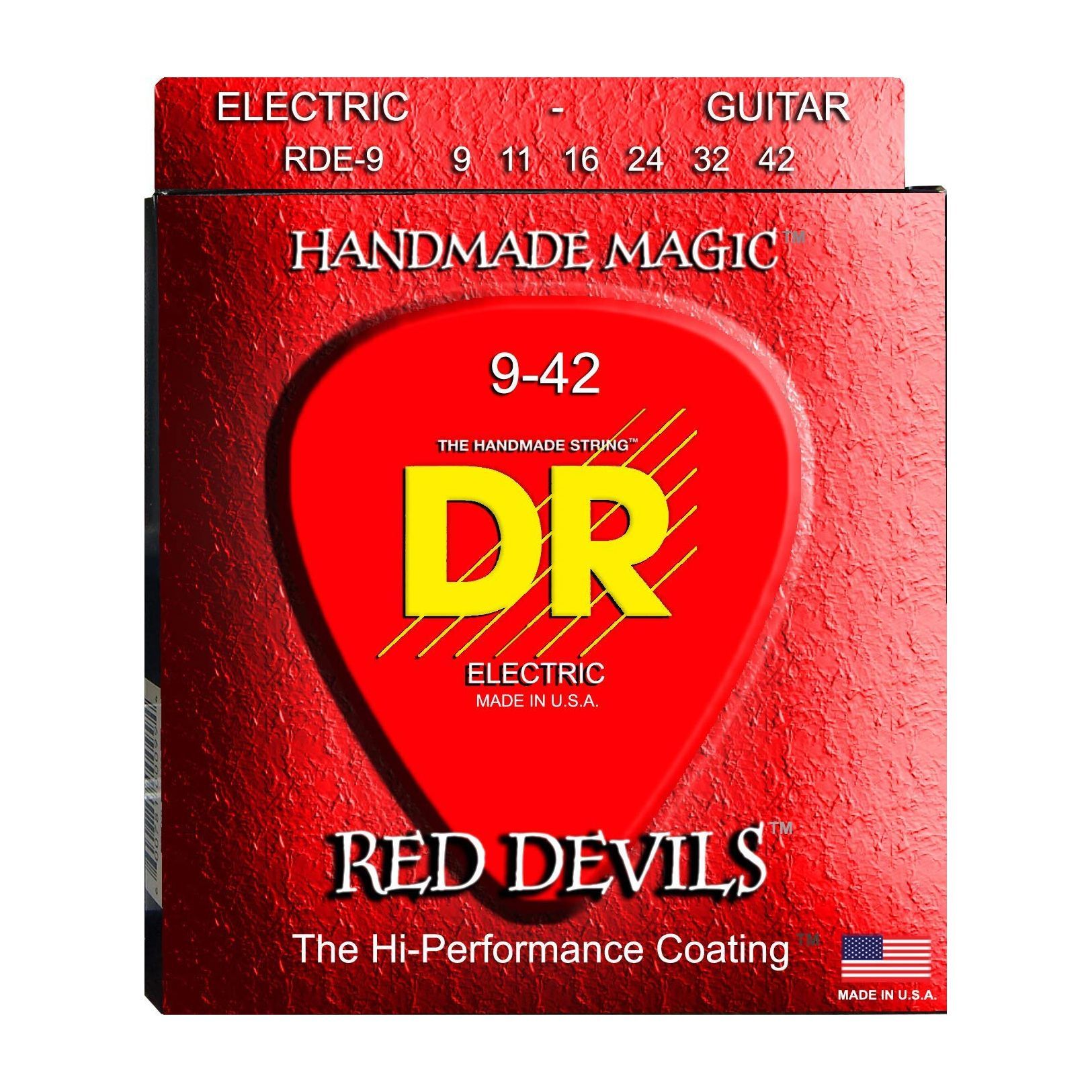 Encordado para guitarra eléctrica DR Strings Red Devils RDE-9 009-042 rojo – Importado