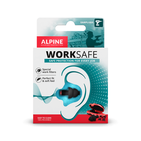 Protector auditivo Alpine WorkSafe – Trabajo y bricolaje – Reutilizable – Importado