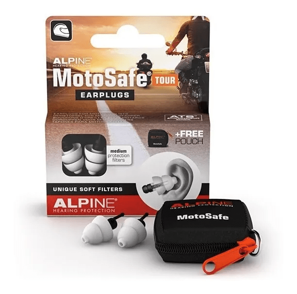 Protector auditivo Alpine MotoSafe Tour – Moto y viajes – Reutilizable – Importado