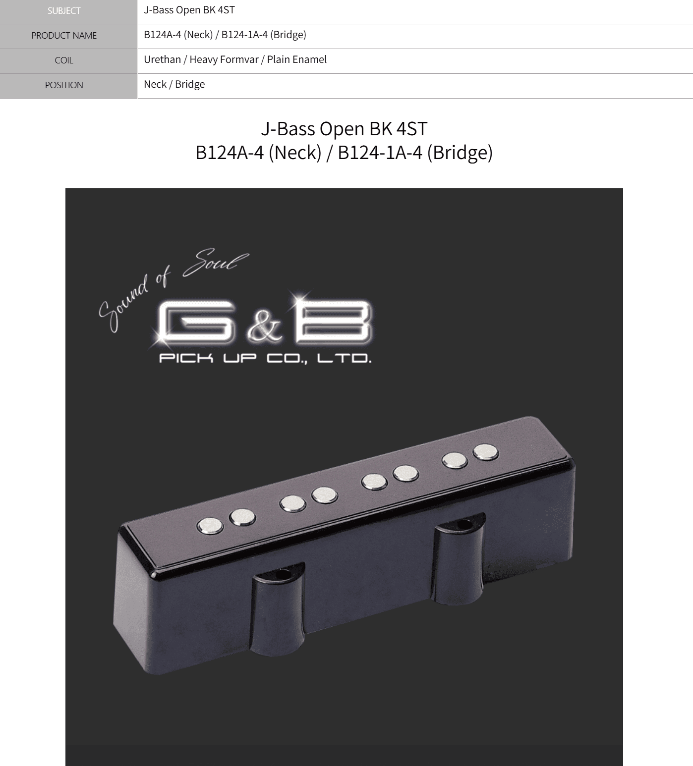 Microfono Bajo, B124-1 Jazz Bass . Imp - Imagen 3