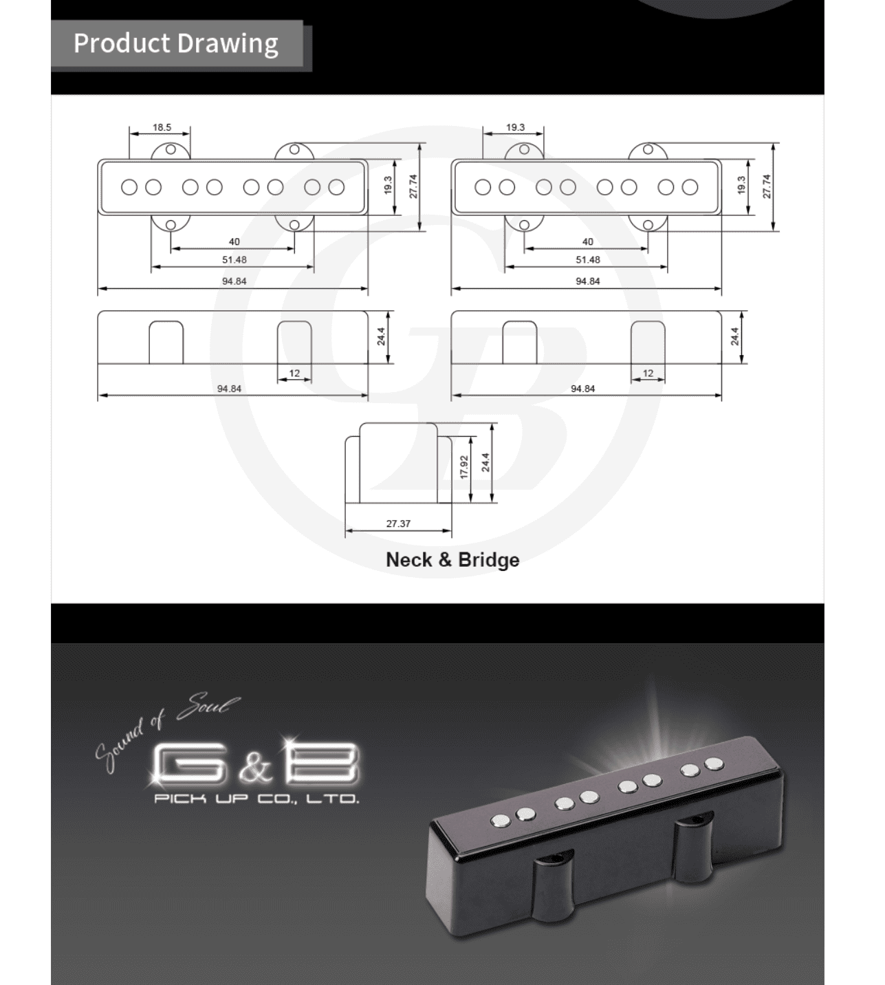 Microfono Bajo, B124-1 Jazz Bass . Imp - Imagen 5