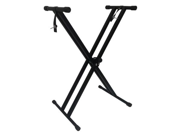 Soporte Teclado, tijera, pata doble Negro Imp
