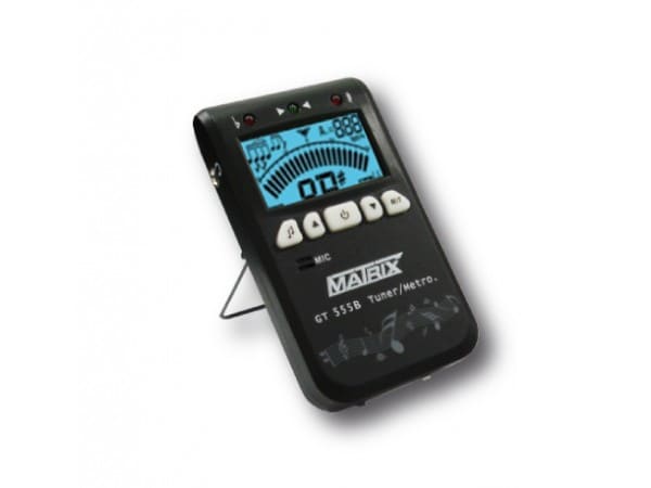 Afinador y metrónomo cromático Matrix GT-555B para guitarra, bajo, violín y ukelele con micrófono y soporte – Importado