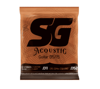 Encordado para guitarra acústica SG Bronze 85/15 011-052 color negro – Origen Brasil