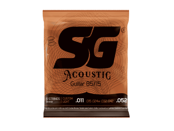 Encordado para guitarra acústica SG Bronze 85/15 011-052 color negro – Origen Brasil