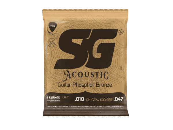 Encordado para guitarra acústica SG Phosphor Bronze 010-047 color negro – Origen Brasil
