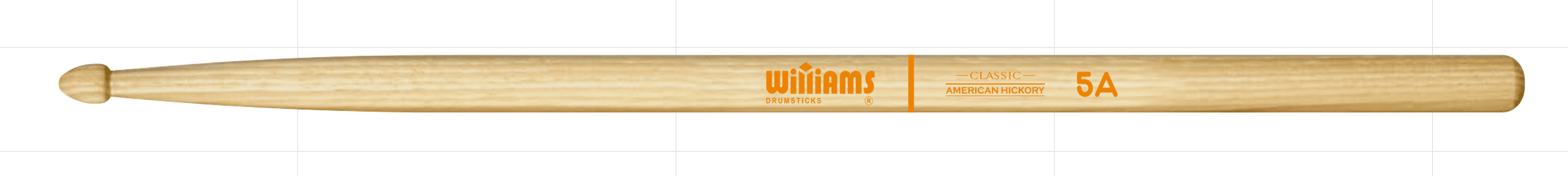 Palillos Williams 5A Classic American Hickory punta madera 406 mm x 14,3 mm