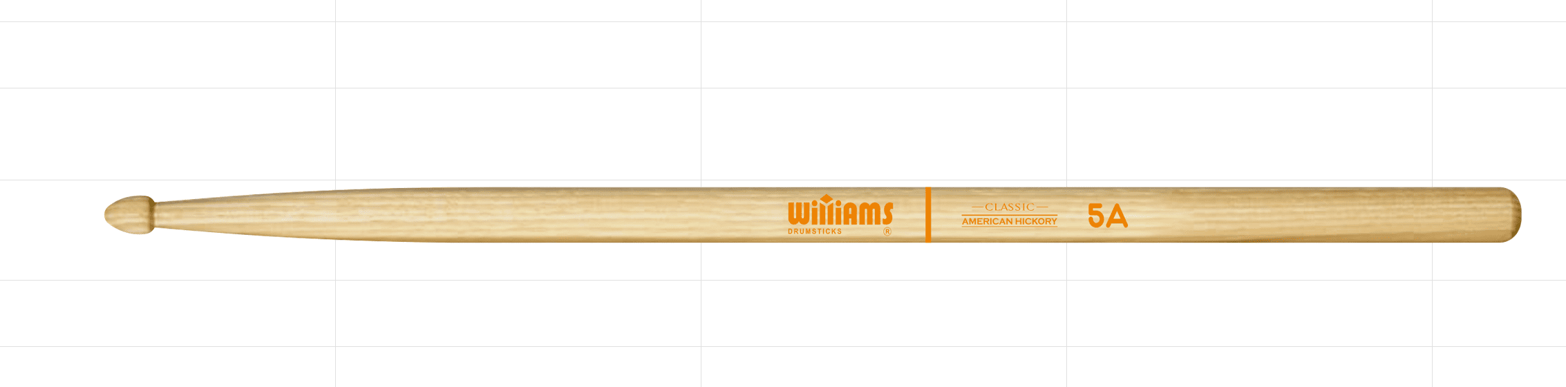 Palillos Williams 5A Classic American Hickory punta madera 406 mm x 14,3 mm - Imagen 2