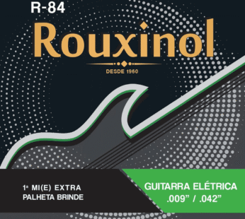 Encordado para Guitarra Eléctrica Rouxinol R84 – Níquel – 009–042 – 3ra entorchada – Doble 1ra + púa – Importado