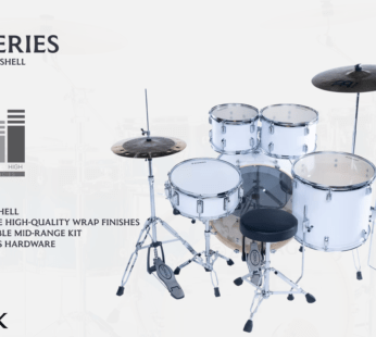 Batería ZOWAG Z3 Rock 5 Cuerpos Azul Flameado con Fierros Banqueta y Platillos