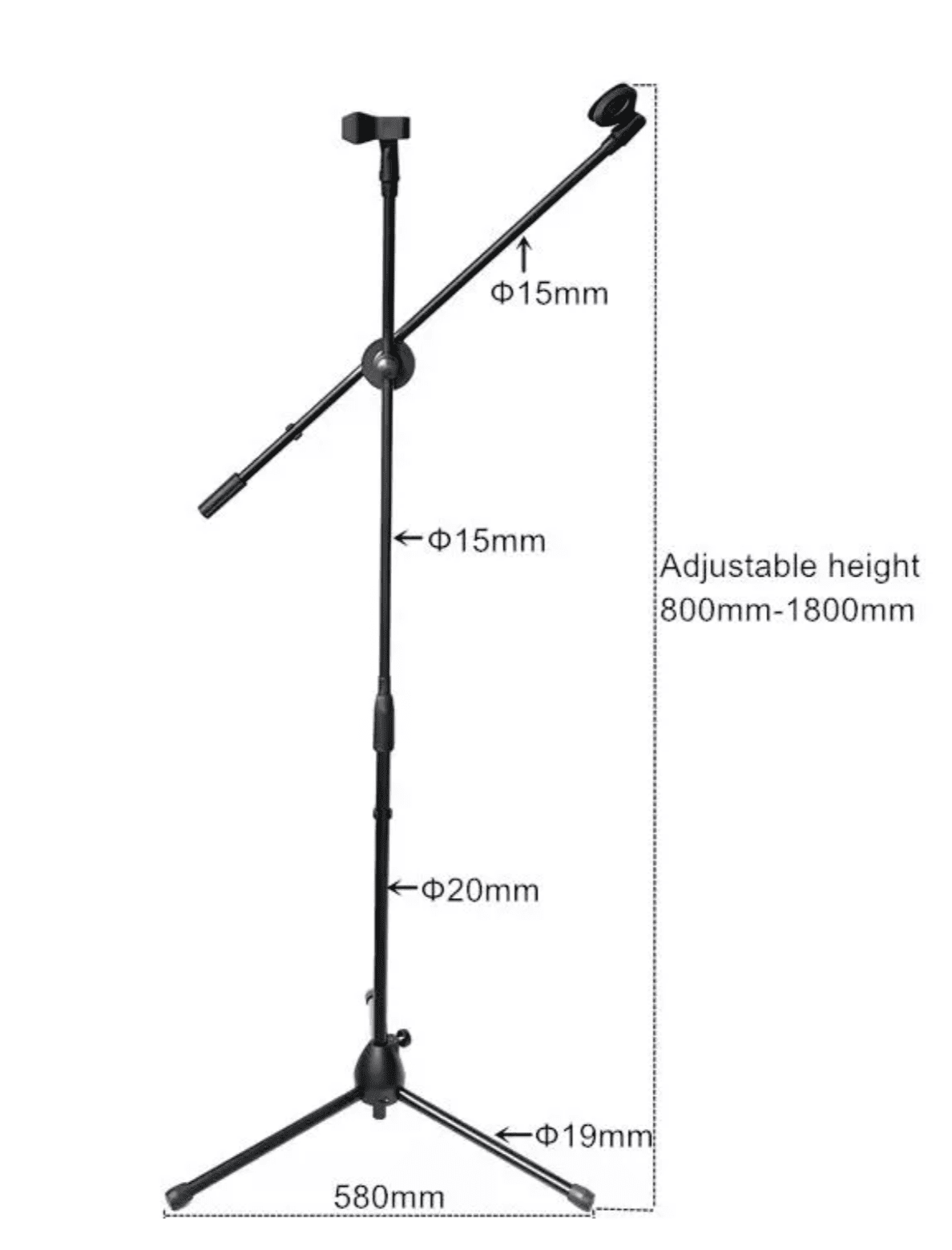 Soporte para Dos Micrófonos Matrix MS-200 Tipo Boom Doble – Importado - Imagen 2