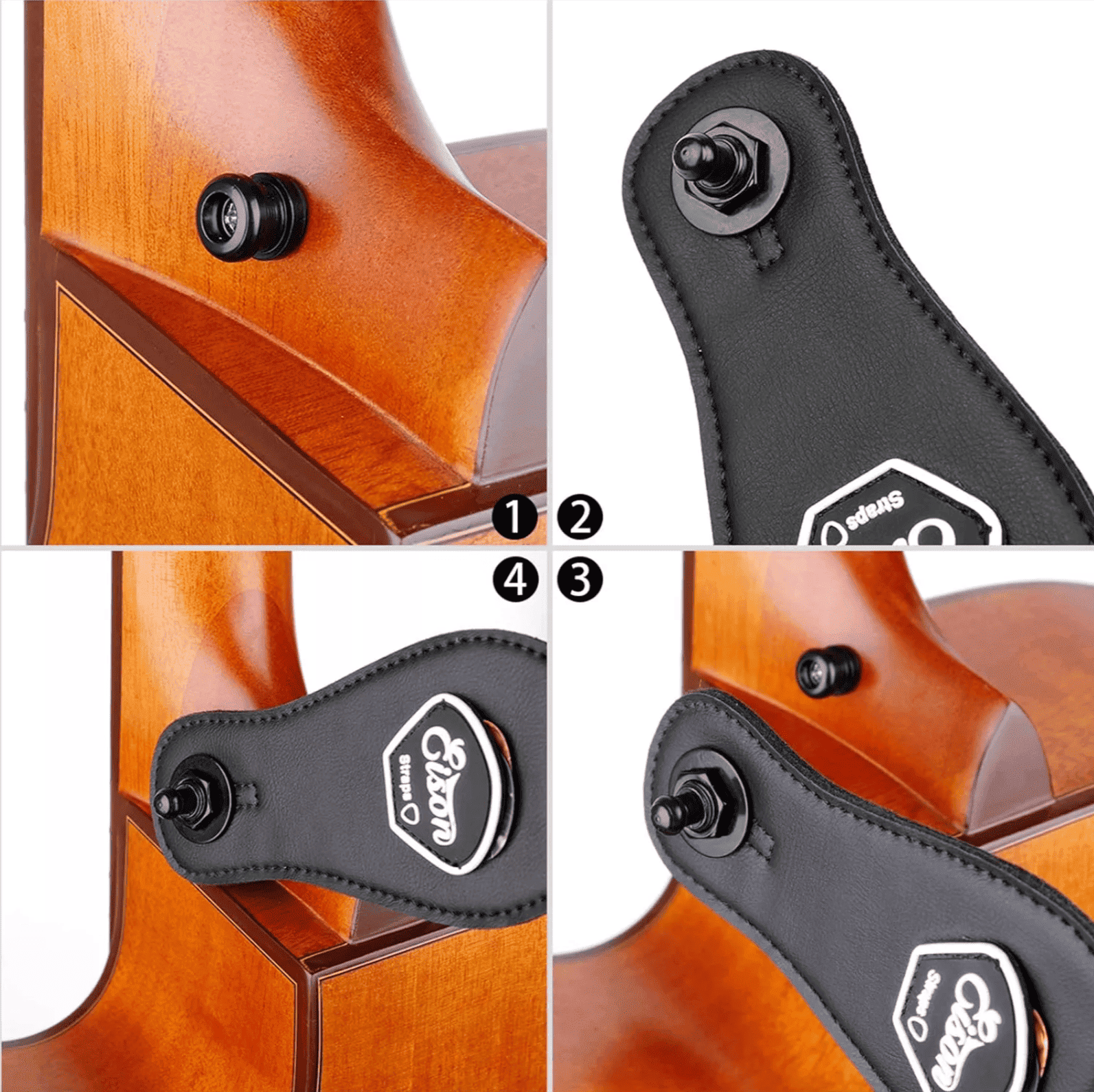 Strap Lock Wingo SL-55 para Guitarra y Bajo – Sistema de Seguridad – Importado - Imagen 2